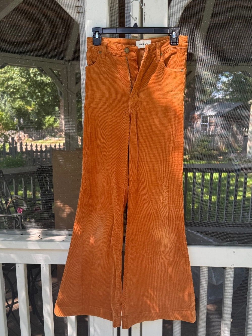 Rolla's Eastcoast Flare Corduroy Pants – Rust Orange High Rise 70s